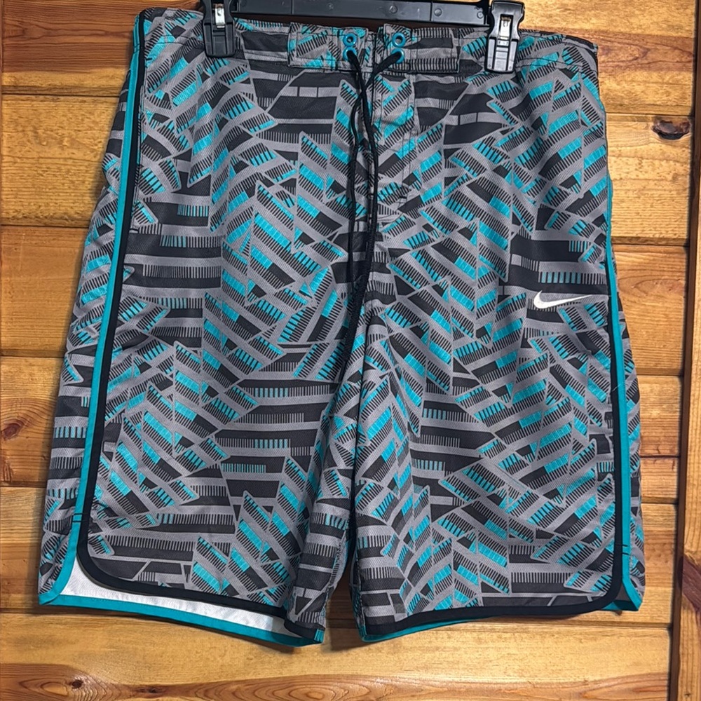Nike Men’s Gray and Blue Dynamic Board Shorts